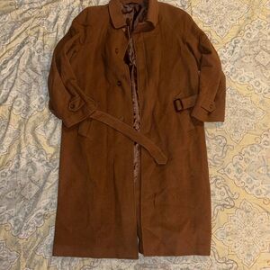 Classic Long Brown Trench Coat